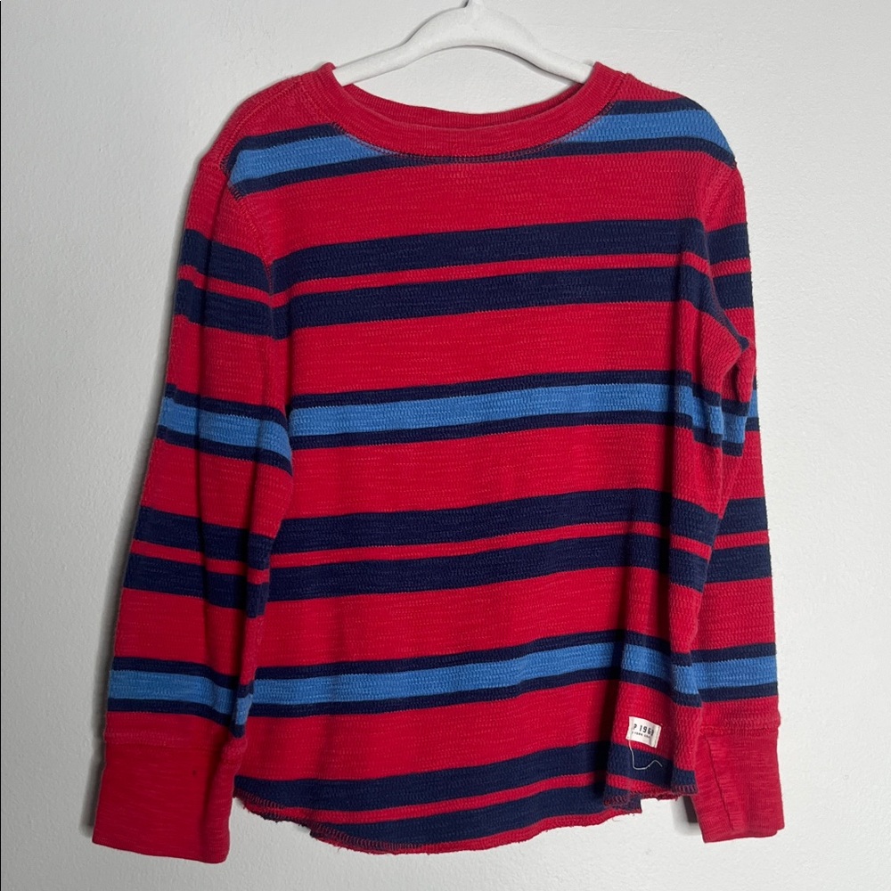 Gap Kids Striped Long Sleeve Tee in Red and Blue
